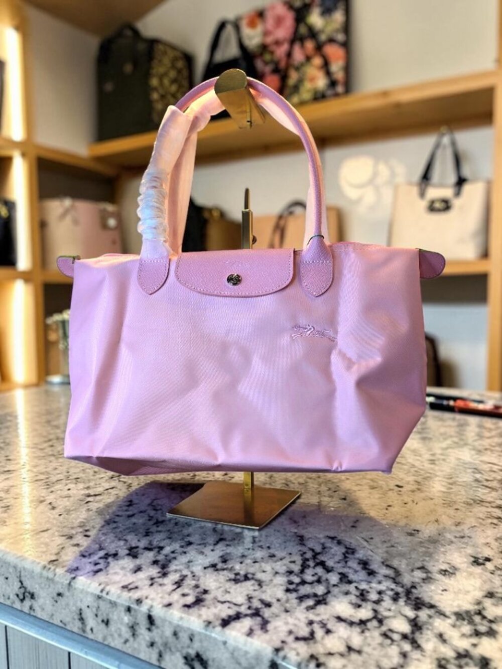 SALE!! Designer Inspired Pink Nylon Holdable Tote  NWT